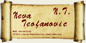 Neva Teofanović vizit kartica